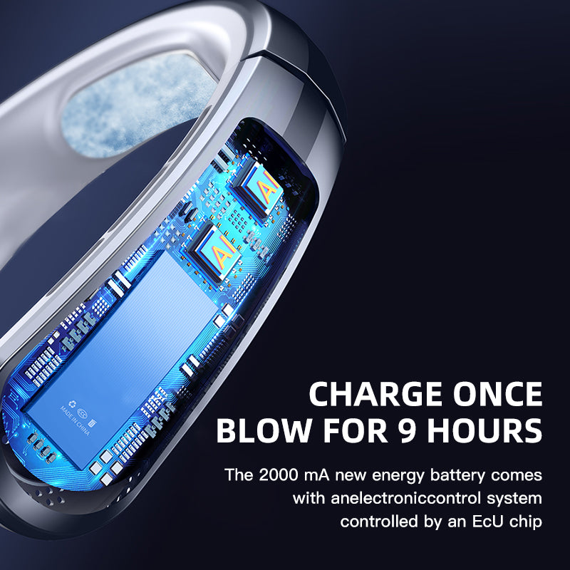 Portable Neck Fan with Digital Display