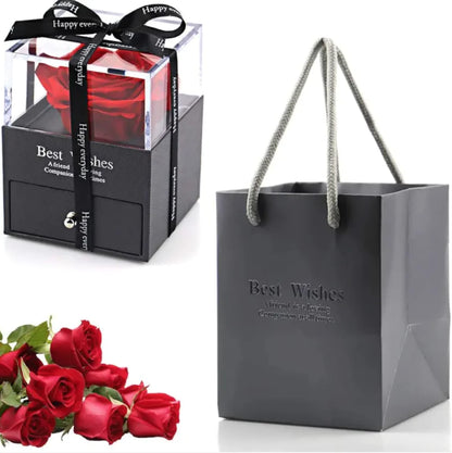 Acrylic Preserved Rose Jewelry Gift Box